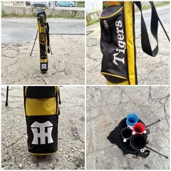 【‼️タイガースグッズ✨】阪神タイガース ゴルフクラブケース＆キャディバッグ 2点セット 🎌✨簡易清掃・現状渡し品❗️の画像