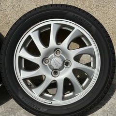 【2025年第27週製造分 165/55R15 YOKOHAMA PRACTIVA 超バリ山タイヤ付き15インチアルミホイール 4本セット】《ダイハツ L375S タントカスタム RS（ターボ車）からの取り外し》ENKEI アルミホイール 15X4 1/2J ・ INSET45 【ムーブコンテカスタム RS （ターボ車）にも使用出来ます】の画像