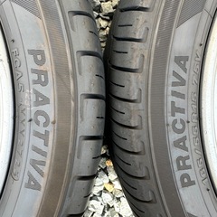 【2025年第27週製造分 165/55R15 YOKOHAMA PRACTIVA 超バリ山タイヤ付き15インチアルミホイール 4本セット】《ダイハツ L375S タントカスタム RS（ターボ車）からの取り外し》ENKEI アルミホイール 15X4 1/2J ・ INSET45 【ムーブコンテカスタム RS （ターボ車）にも使用出来ます】の画像