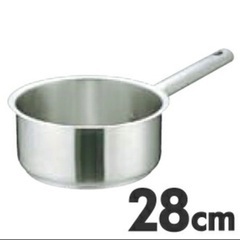 新品未使用　ムラノ インダクション 直火 IH対応 18-8ステンレス 片手浅型鍋 蓋無 28cm フライパンの画像