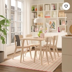 リーサボー　IKEA ダイニングテーブル　イス４脚セットの画像