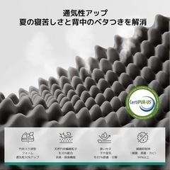 マットレス クイーン やや硬め 厚さ16cm高反発低反発 高密度ウレタンの画像