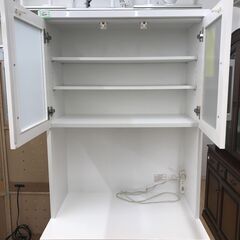 A-507【リユースのサカイ野々市店】ジモティ来店特価‼ ニトリ 食器棚 ホワイト クリーニング済みの画像