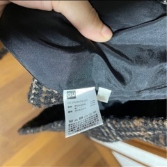 ダブル　厚手　ロング丈　チェスターコート　チェック柄の画像