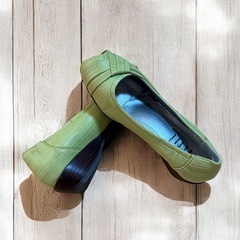 fitfit オープントゥパンプス 23cm ライトグリーンの画像