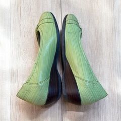 fitfit オープントゥパンプス 23cm ライトグリーンの画像