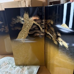 美品！ 五月人形 人形飾り台 弓太刀 屏風 他小物付きフルセットの画像