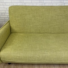 3人掛け ソファ ソファベッド ライムグリーンの画像