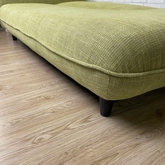 3人掛け ソファ ソファベッド ライムグリーンの画像