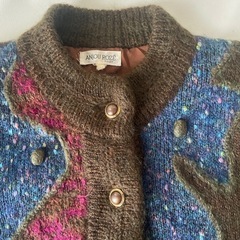 ANJOU ROZE アンジュロゼ ウール混 カーディガン LLサイズ 中古品  の画像