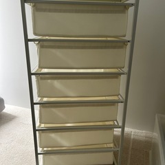 🧺【引き取り限定】IKEA スチール×布製 6段収納ラック／チェストの画像