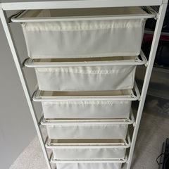 🧺【引き取り限定】IKEA スチール×布製 6段収納ラック／チェストの画像