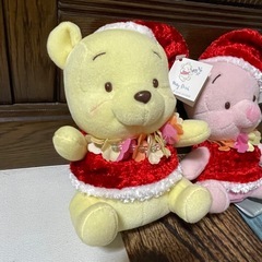 プーさんとピグレット　サンタverの画像