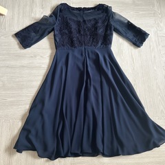 ネイビー　パーティー　ドレスの画像