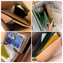 ステンドグラス ガラス板 端材 材料 パーツ 部品 大量まとめ ハンドメイド　110801w/Sの画像