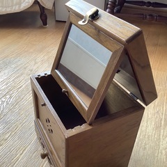 昭和レトロ　メイクボックス　卓上ミラーボックス　ソーイングボックス　裁縫箱の画像