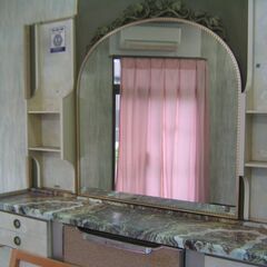 レトロ　大型ミラー①　約90cm×90cm　鏡　アンティーク　骨董　昭和の画像