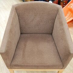 ②一人掛けソファ 幅69×奥行61×高さ83.5cm ファブリック×木 ブラウン ラウンジチェア 一人掛けチェア 椅子 いす イス 札幌市 清田区 平岡の画像