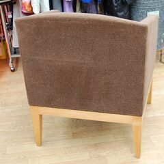 ②一人掛けソファ 幅69×奥行61×高さ83.5cm ファブリック×木 ブラウン ラウンジチェア 一人掛けチェア 椅子 いす イス 札幌市 清田区 平岡の画像