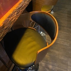 カウンターチェア / バーチェア 7脚セット 高さ調節可 木目×ブラック の画像