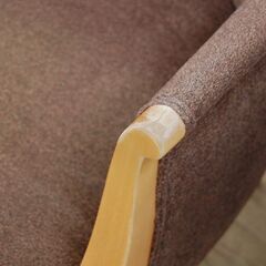 ①一人掛けチェア 幅63×奥行70×高さ76cm ファブリック×木 ブラウン ラウンジチェア 椅子 いす イス 札幌市 清田区 平岡の画像