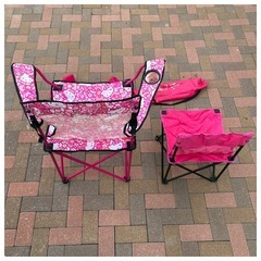 2個セット　折り畳み椅子　キャンプ　チェアー　はろわきてぃハローキティの画像