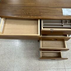 ★リユースのサカイ高崎店★TJ13284  学習机 茶 H73×D67×W99 クリーニング済みの画像