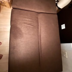 ニトリ　ブラウン　ソファー　ベッド　稼働式の画像