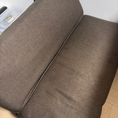 ニトリ　ブラウン　ソファー　ベッド　稼働式の画像