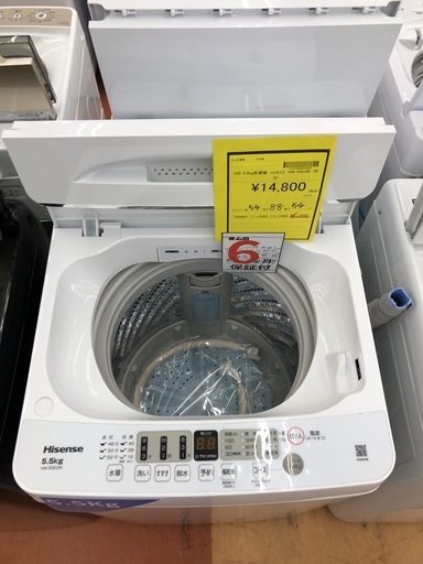 《リサイクルショップドリーム次屋店》★ジモティー割引有★5.5kg洗濯機　ハイセンス　HW-55E2W 2022年製　中古品　クリーニング済み☆尼崎市若王寺☆