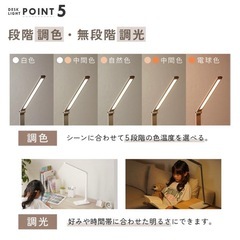 デスクライト コードレス LED USB 充電式 スマホ充電 おしゃれ 無段階調光 5段階調色 タイマー機能 ブルーライト 調光の画像