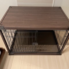 犬用ケージ 木目調 ダークブラウン 幅95×奥64×高63 小型犬 中型犬用 ペットケージの画像
