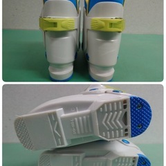 ● 29)  Hart frozen j ハート スキー ブーツ  221mm 18cm  スキー靴 ホワイト×イエロー×ブルー キッズ 子供用 中古 ①の画像
