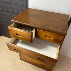 タンス、チェスト　茶　5段の画像