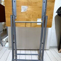 (折りたたみテーブル 木製天板 スチール脚 作業台 机 デスク 勉強 在宅ワーク ノートパソコン テーブル サイドデスク コンパクト 省スペース (2)の画像