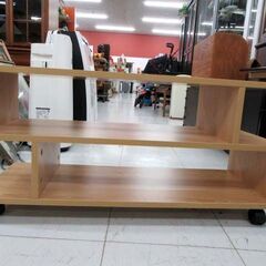 キャスター付き テレビ台 幅80×奥行30×高さ38.5cm ナチュラル TV台 TVボード 収納家具 苫小牧西店の画像