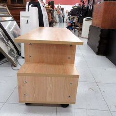 キャスター付き テレビ台 幅80×奥行30×高さ38.5cm ナチュラル TV台 TVボード 収納家具 苫小牧西店の画像