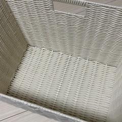 アイリスオーヤマカラー編みバスケット ホワイトの画像