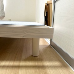 セミダブル 脚付きヘッドレスすのこベッドフレー Lの画像