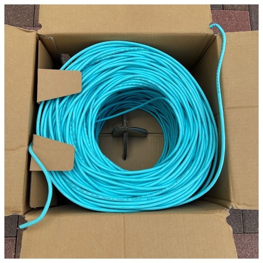 通信興業 CAT6A LANケーブル (200m巻き) TSUNET-10GE AWG23-4P (ライトブルー)