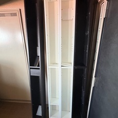 4個　スリムオープンシェルフ 黒白　ラック　棚 の画像