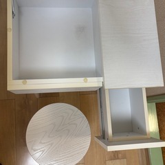 木製鏡台(丸イス付)の画像