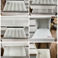 ジモティー限定価格！S739 ⭐ NITORI ニトリ キッチンボード 食器棚 リガーレ160 ソフトクローズ＆モイス搭載 幅160cm  USED 綺麗の画像