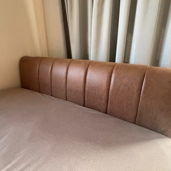 ファブリックレザーダブルベッドの画像