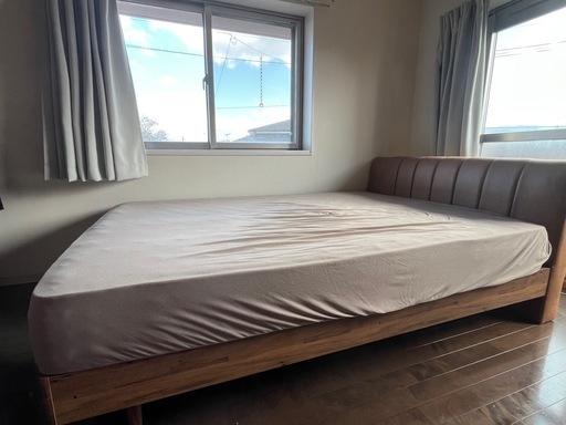 ファブリックレザーダブルベッド