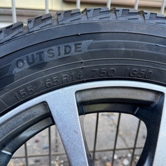 ホイール付きスタッドレスタイヤ　155/65R14 袋ナット付　YOKOHAMA (アイスガード　IG50プラス)の画像