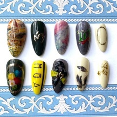 【販売済み】Mrs,GREEN APPLE ミセス バベルの塔 ネイルチップ ジェルネイル ハンドメイド マグネット 推活の画像