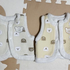 ベビー用保温ベスト 防寒用カバーオール サイズ50〜60 2セットの画像