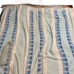 ☺️タオルケット　S 133✖️176cm  青水色白の縦縞の画像