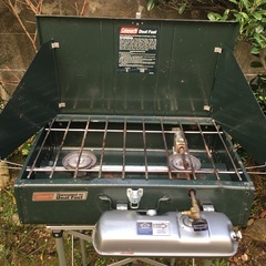 コールマン二口コンロ➕スタンドの画像